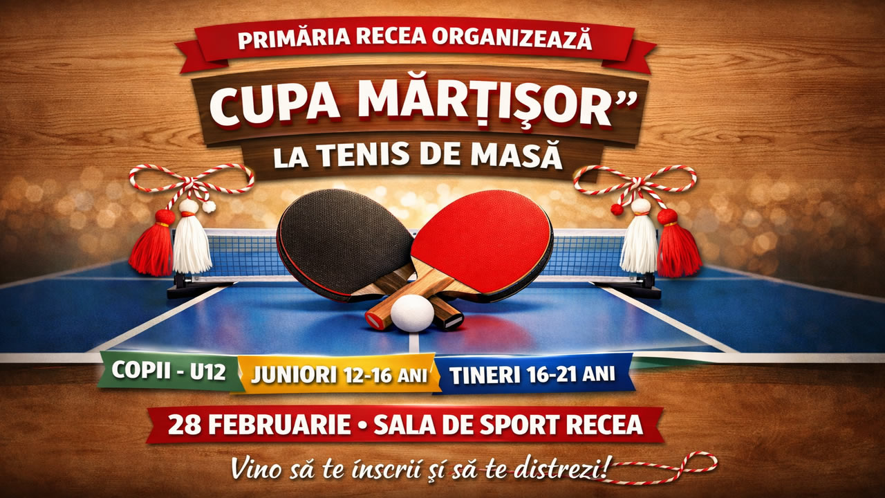 Primăria Recea organizează "Cupa Mărțișor" la tenis de masă