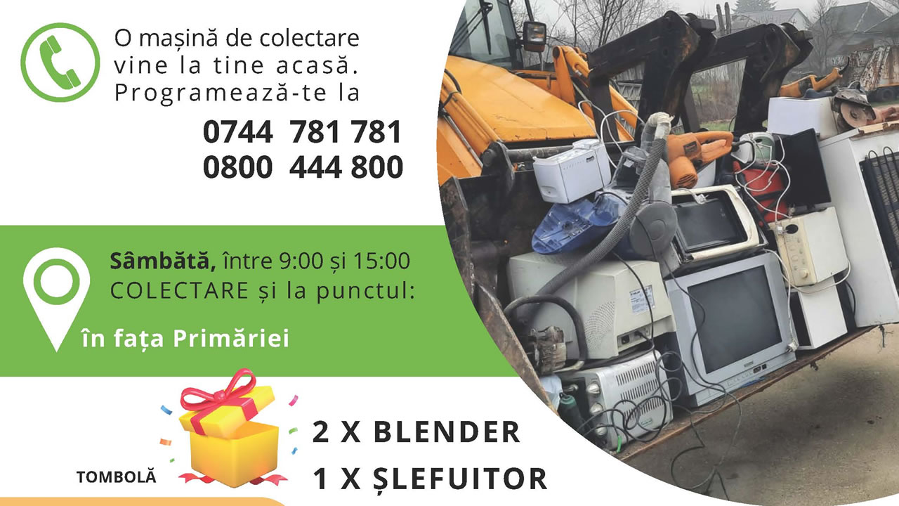 Campanie de colectare a aparatelor electrice uzate – Comuna Recea