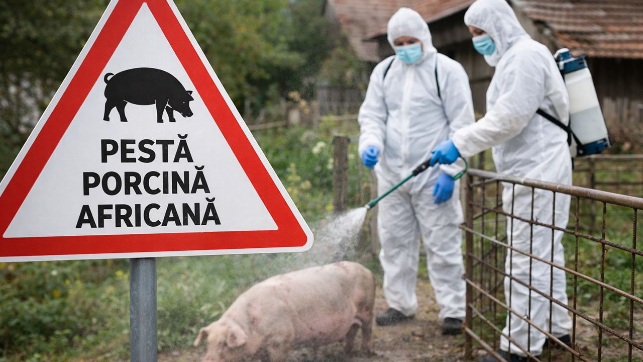 Aplicarea planului de măsuri pentru gestionarea focarului de pestă porcină africană din Târgu Lăpuș